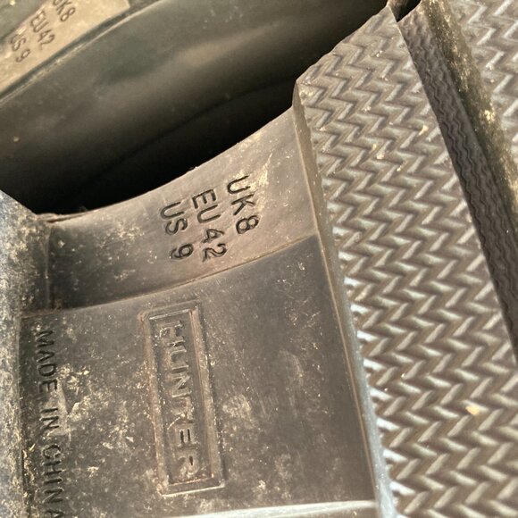 Hunter Lace-Up Black Rubber Rain Boots Waterproof Insulated Excellent Men's 9 - Picture 6 of 8